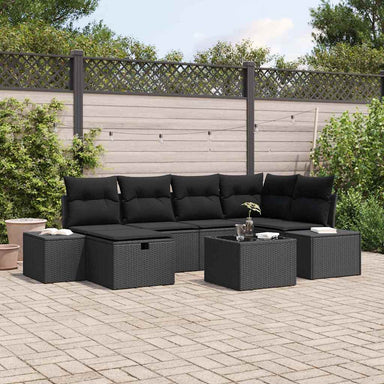 Bankstel 6 st poly rattan