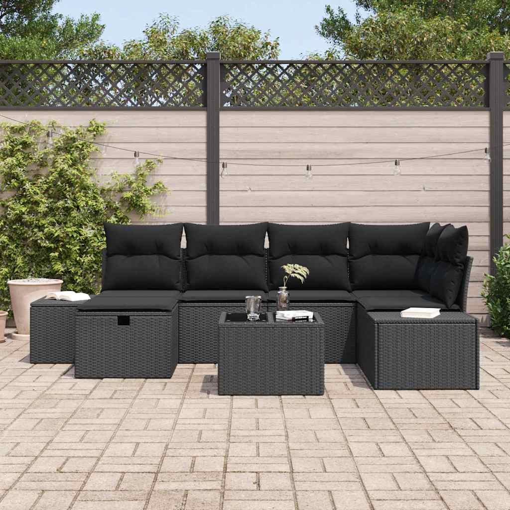 Bankstel 6 st poly rattan