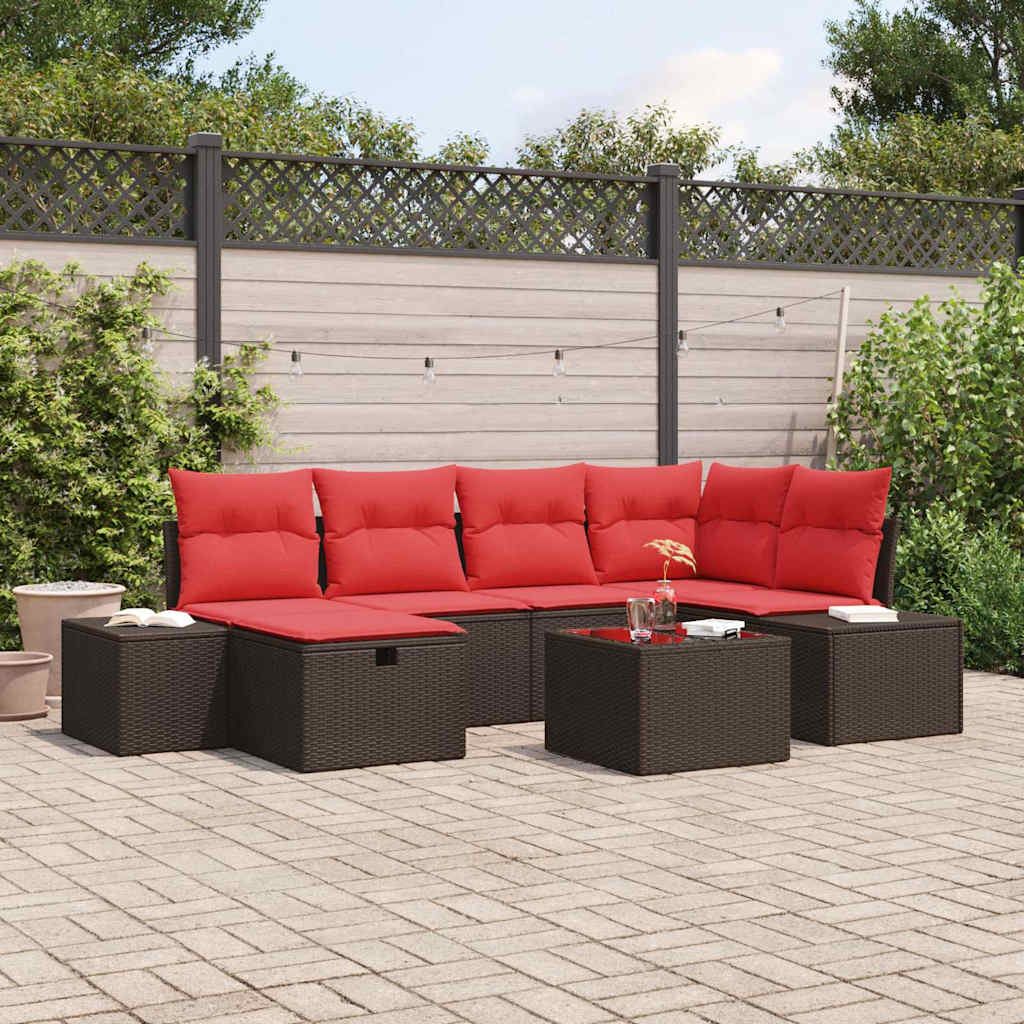 Bankstel 3 st poly rattan