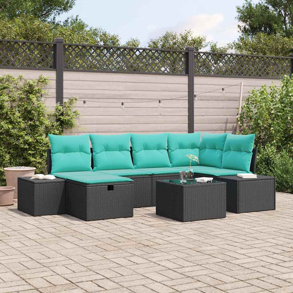 Bankstel 3 st poly rattan