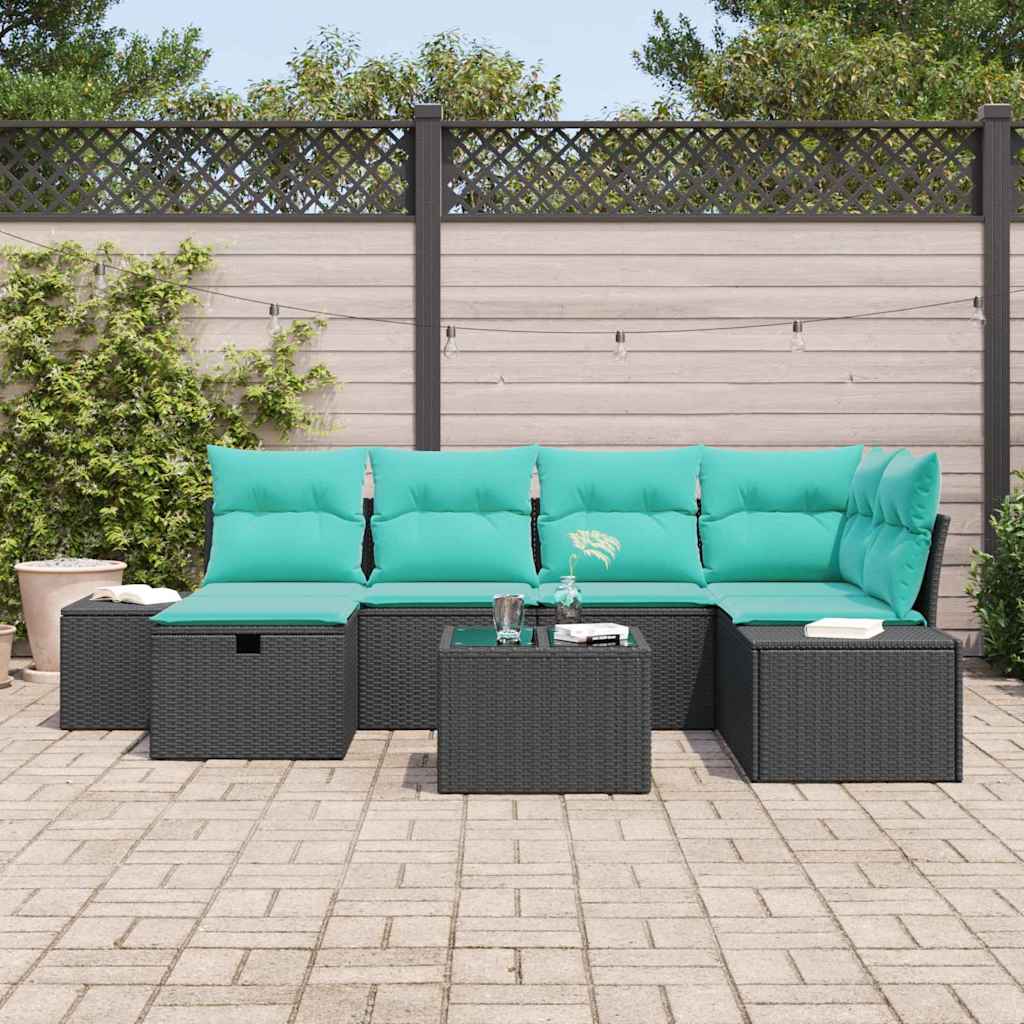 Bankstel 3 st poly rattan