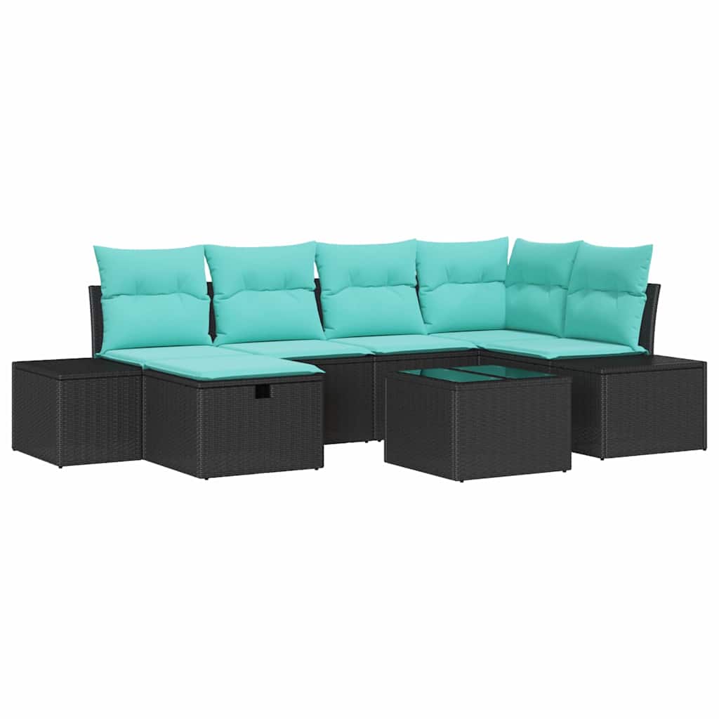 Bankstel 3 st poly rattan