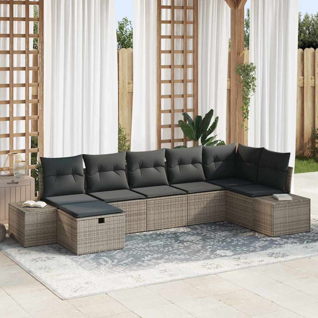 Bankstel 7 st poly rattan