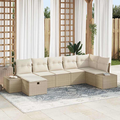 Bankstel 7 st poly rattan