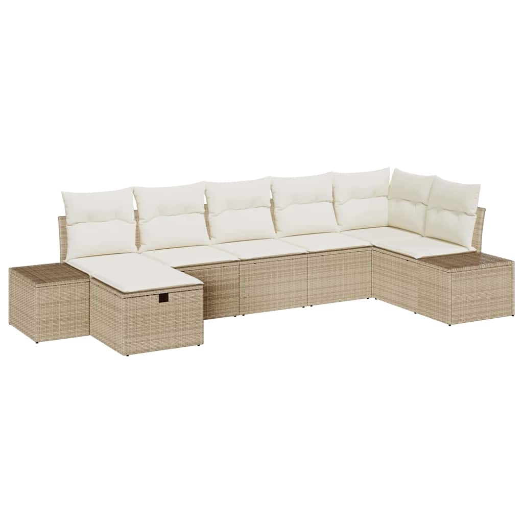 Bankstel 7 st poly rattan