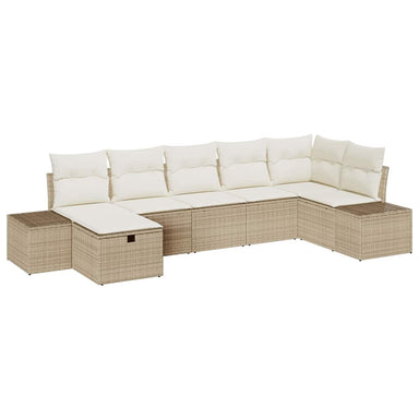 Bankstel 7 st poly rattan