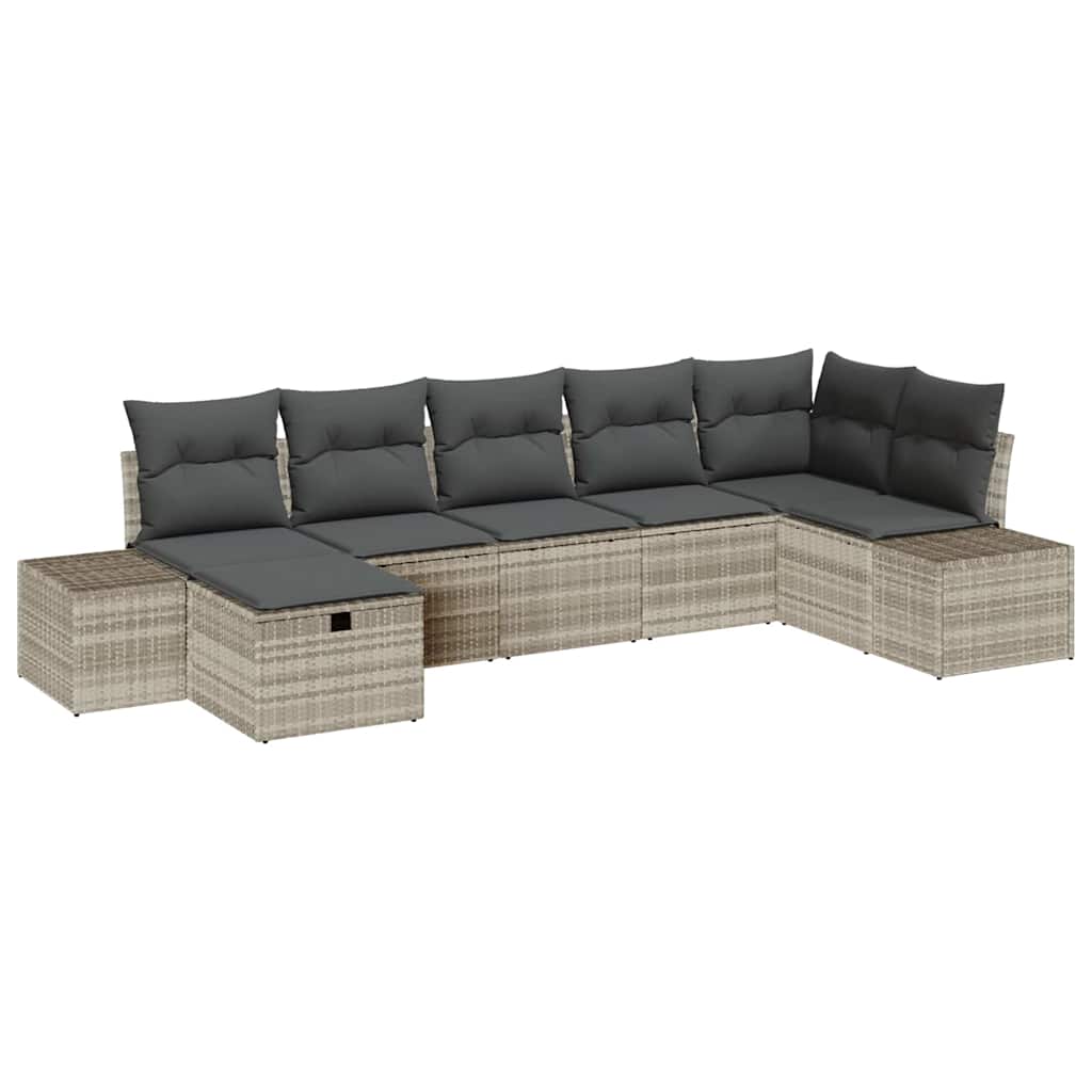 Bankstel met kussen 8 pcs poly rattan