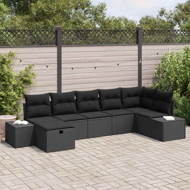 Bankstel 7 st poly rattan