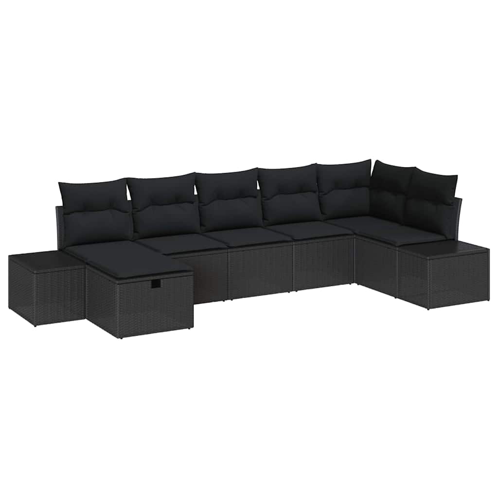 Bankstel 7 st poly rattan