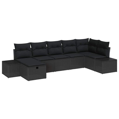 Bankstel 7 st poly rattan