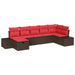 Bankstel 4 st poly rattan