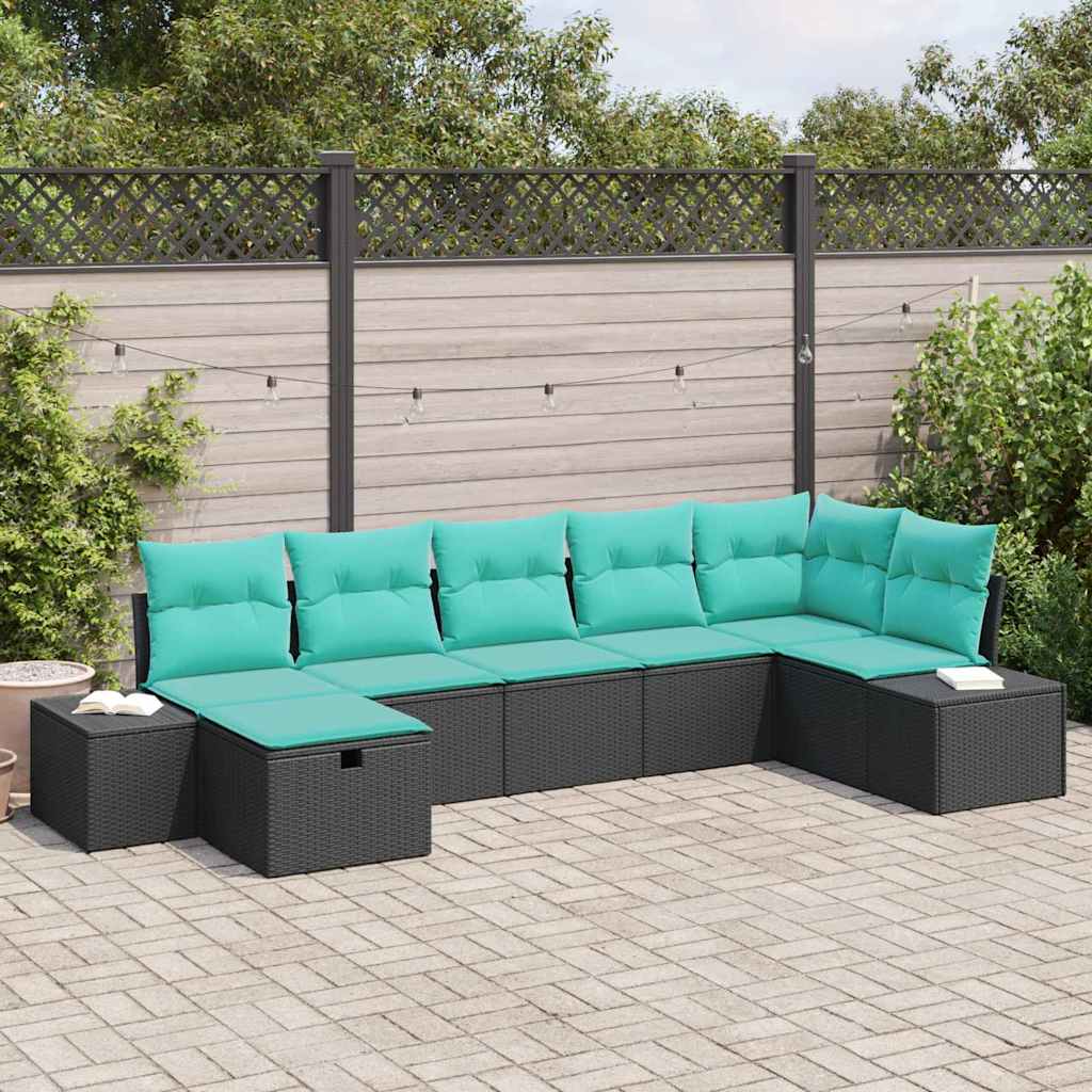 Bankstel 5 st poly rattan