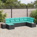 Bankstel 5 st poly rattan