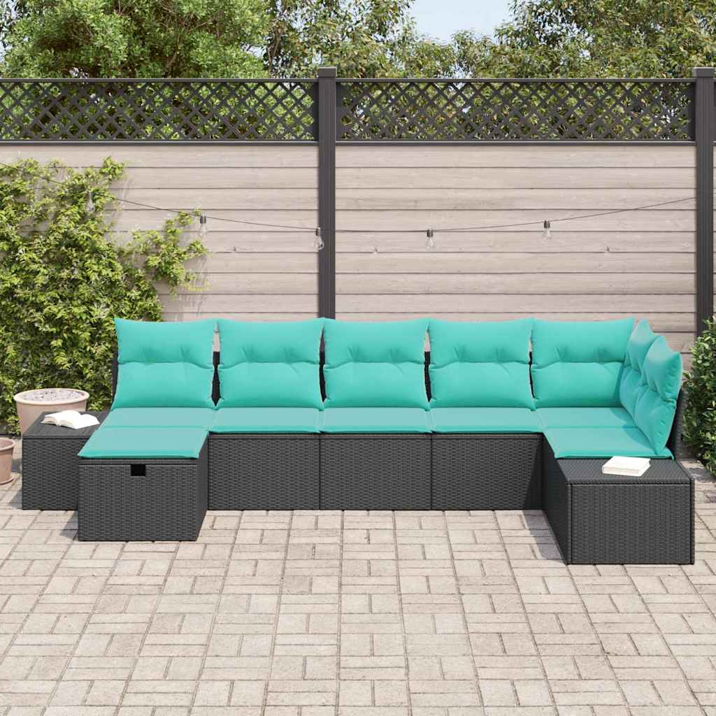 Bankstel 5 st poly rattan