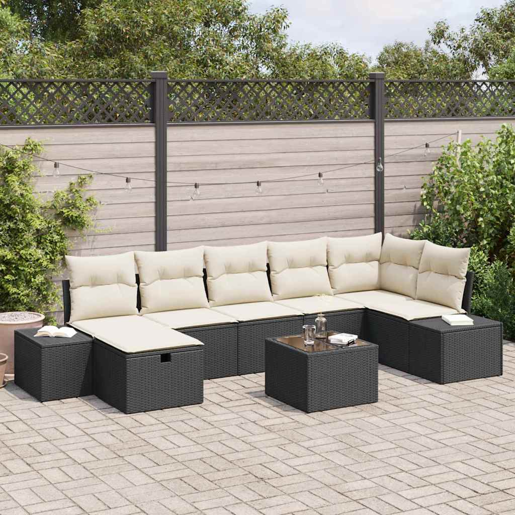 Bankstel 8 st poly rattan