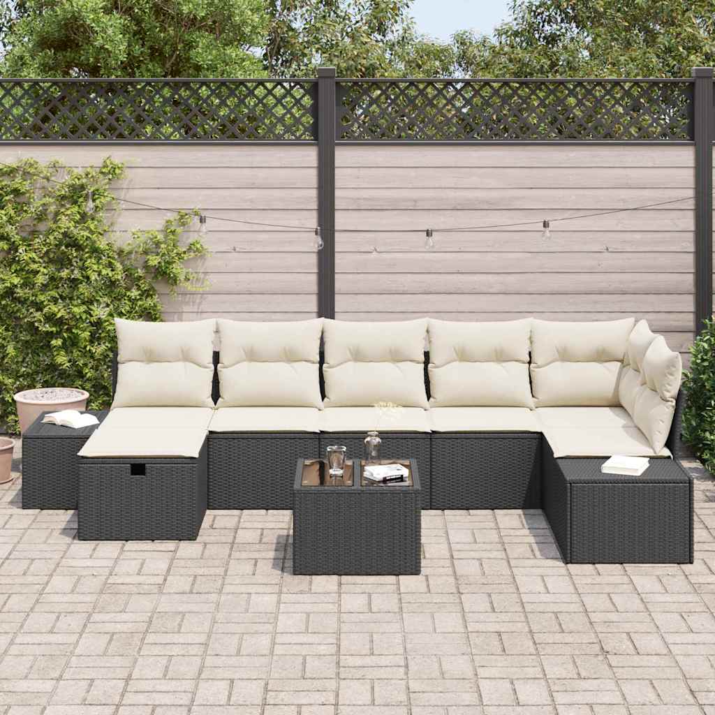 Bankstel 8 st poly rattan