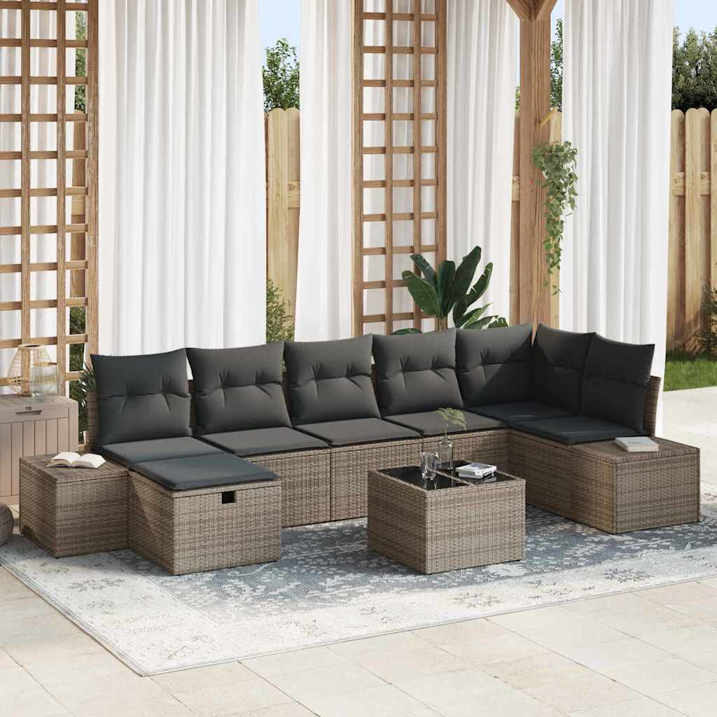 Bankstel 7 st poly rattan
