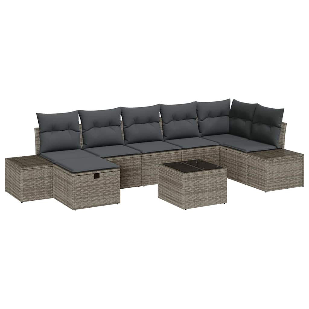 Bankstel 7 st poly rattan