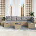 Bankstel met kussen 7 pcs poly rattan