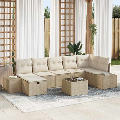 Bankstel 8 st poly rattan