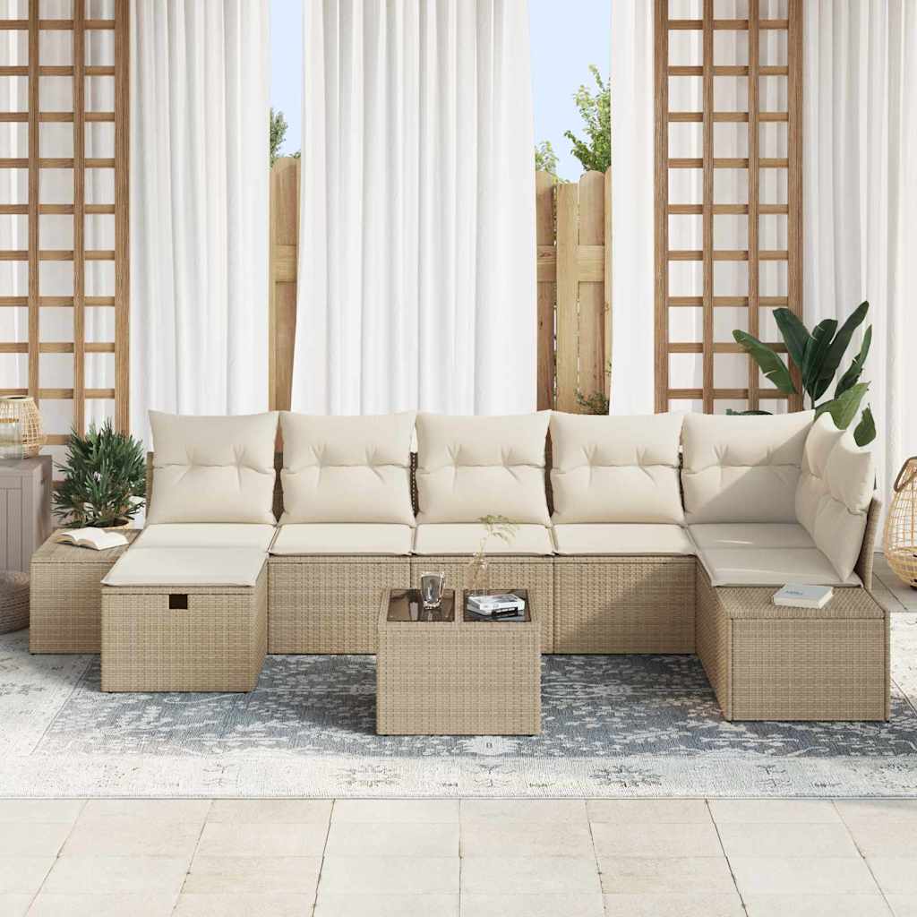 Bankstel 8 st poly rattan
