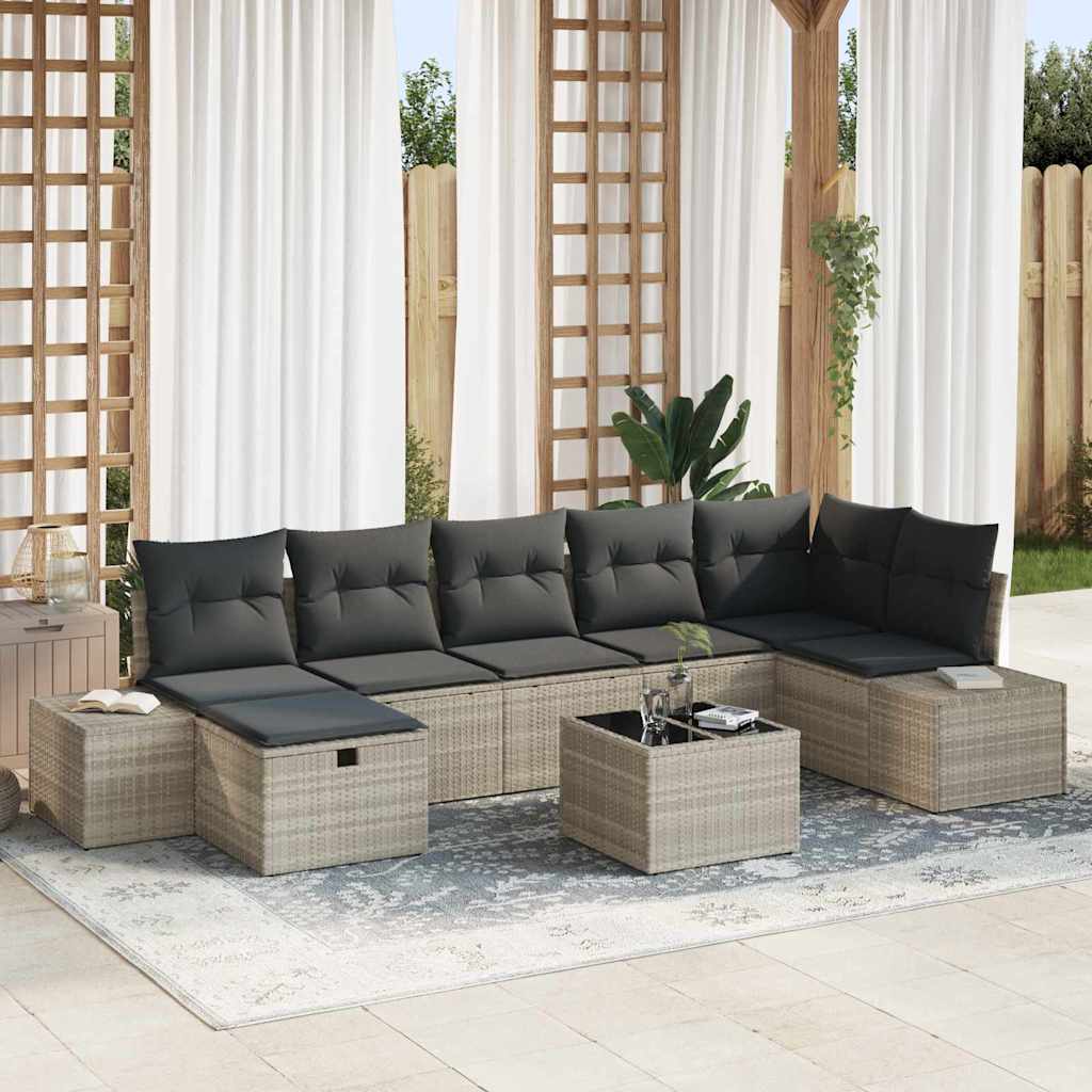 Bankstel 8 st poly rattan