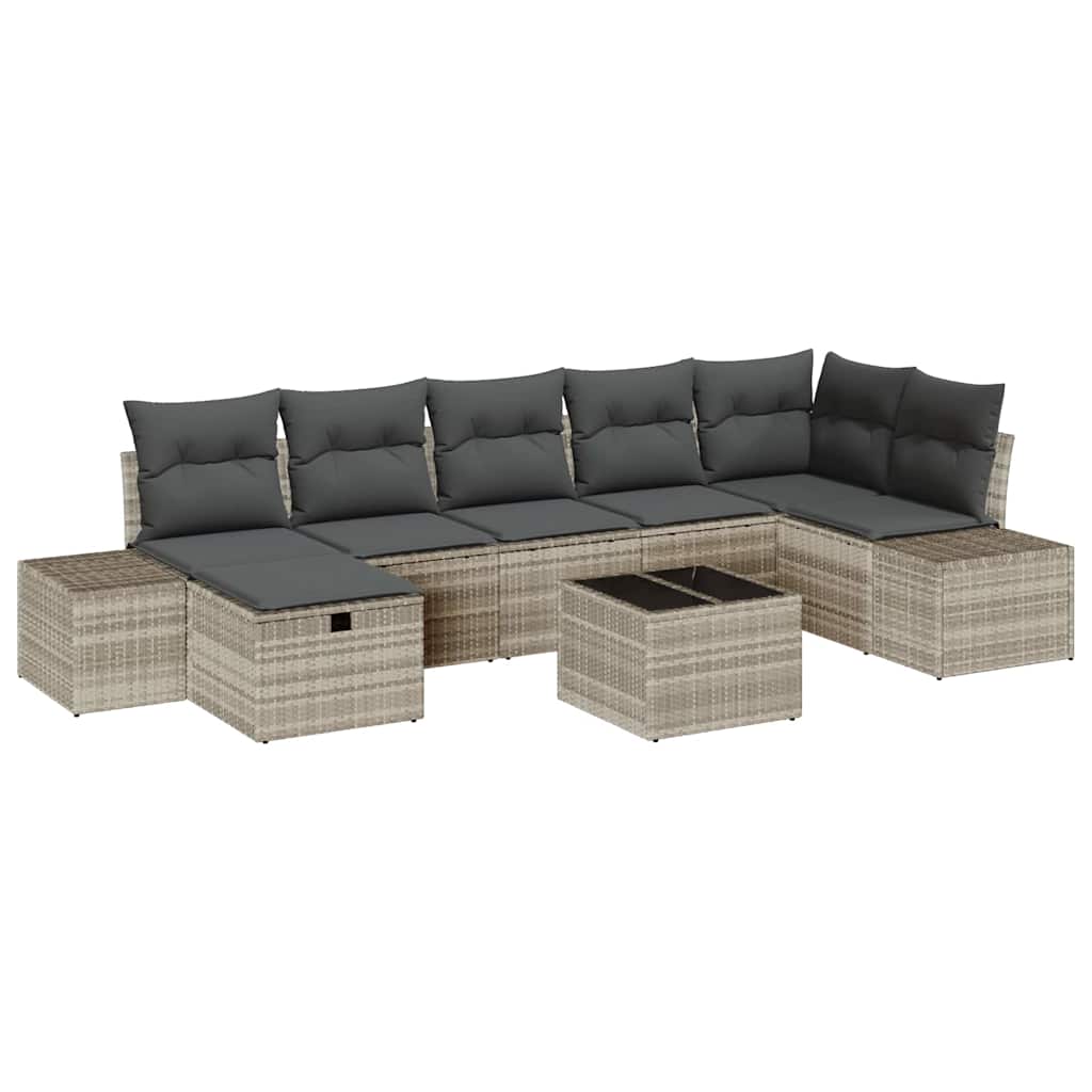 Bankstel 8 st poly rattan