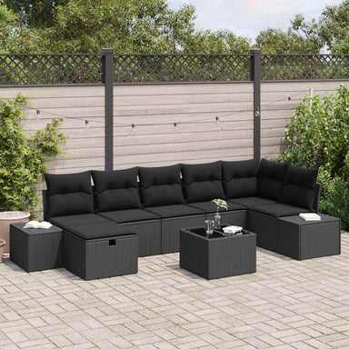 Bankstel 8 st poly rattan