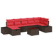 Bankstel 5 st poly rattan