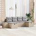 Tuin Sofa Set met kussen met opslag 6 pcs Beige poly rattan