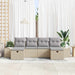 Tuin Sofa Set met kussen met opslag 6 pcs Beige poly rattan