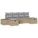 Tuin Sofa Set met kussen met opslag 6 pcs Beige poly rattan