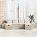Tuin Sofa Set met kussen met opslag 6 pcs Beige poly rattan