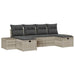 Tuin Sofa Set met kussen 6 pcs Lichtgrijs poly rattan