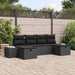 Tuin Sofa Set 6 st Zwart poly rattan