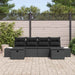 Tuin Sofa Set 6 st Zwart poly rattan