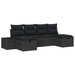 Tuin Sofa Set 6 st Zwart poly rattan