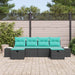 Tuin Sofa Set 6 st Zwart poly rattan