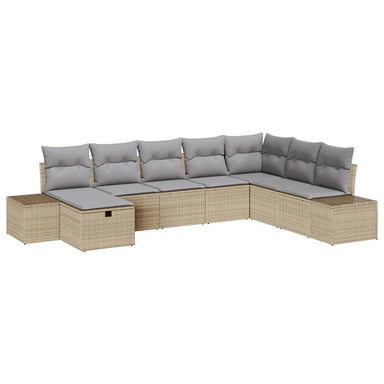 Tuin Sofa Set met kussen 8 pcs Beige 55 x 62 x 69 cm Poly riet