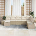 Tuin Sofa Set 8 st Beige poly rattan