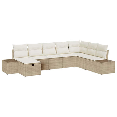 Tuin Sofa Set 8 st Beige poly rattan