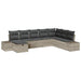 Tuin Sofa Set met kussen 8 pcs Lichtgrijs Poly riet