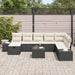 Tuin Sofa Set 9 st Zwart poly rattan