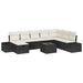 Tuin Sofa Set 9 st Zwart poly rattan