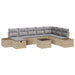 Tuin Sofa Set met kussen 9 pcs Beige Poly riet