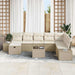 Tuin Sofa Set 9 st Beige poly rattan