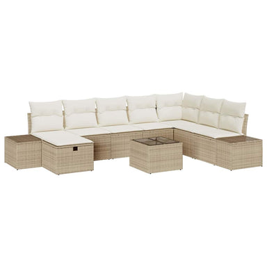 Tuin Sofa Set 9 st Beige poly rattan