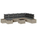 Tuin Sofa Set 9 st Lichtgrijs poly rattan