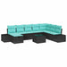 Tuin Sofa Set 9 st Zwart poly rattan