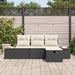 Tuin Sofa Set 4 st Zwart poly rattan